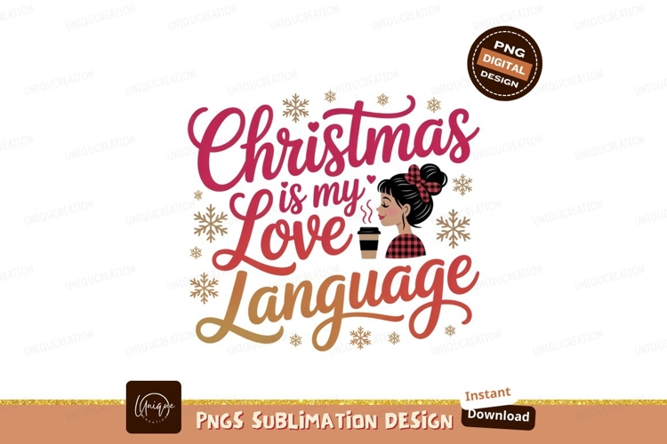 Christmas Love Language coffee girl example image 1