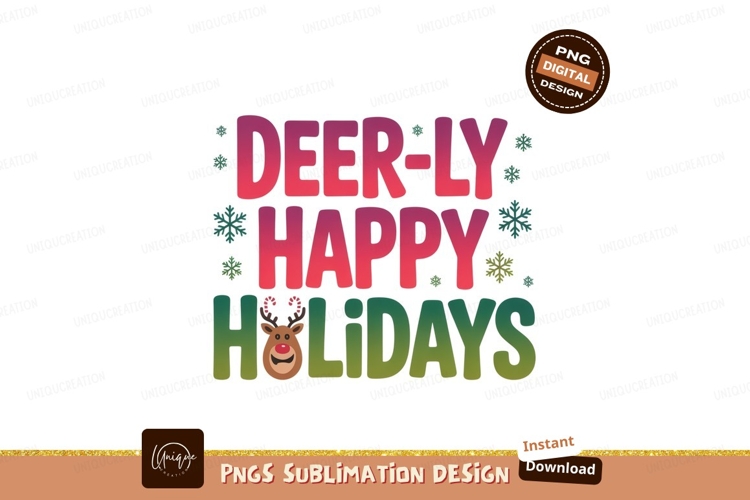 Deerly happy holiday greeting snowflake festive example image 1
