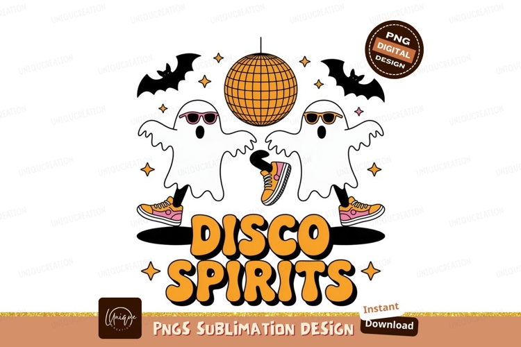 Dancing ghosts disco ball sneakers orange