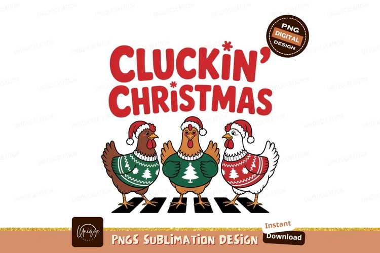 Chickens Wearing Christmas Sweaters hats festive