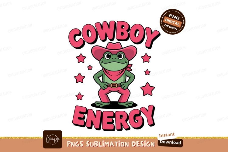 Frog cowboy pink hat bandana image