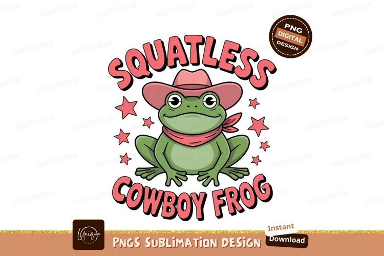 Green frog wearing cowboy hat and bandana image