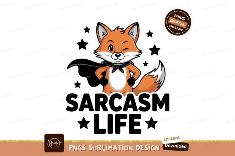 Winking fox wearing cape and scarf animal cartoon