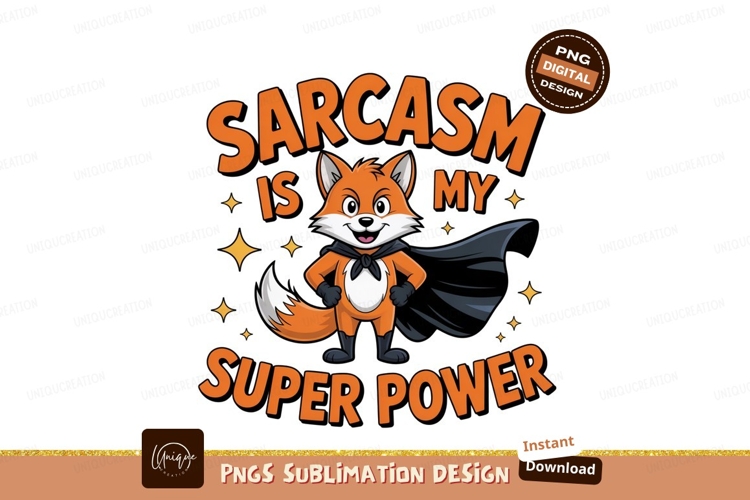 Sarcastic fox superhero orange black