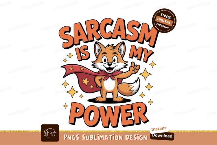 Sarcastic fox superhero cape stars