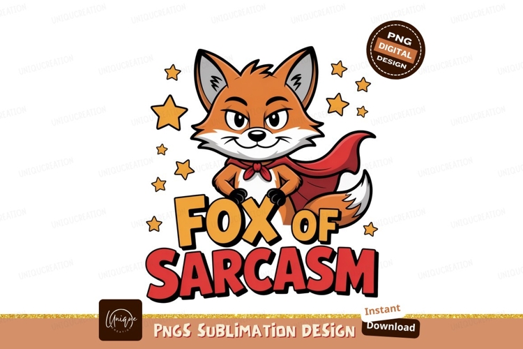 Orange fox wearing red cape and scarf image