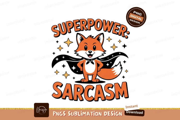 Orange fox superpower sarcasm stars