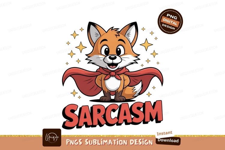Cute fox wearing cape and scarf cartoon animal