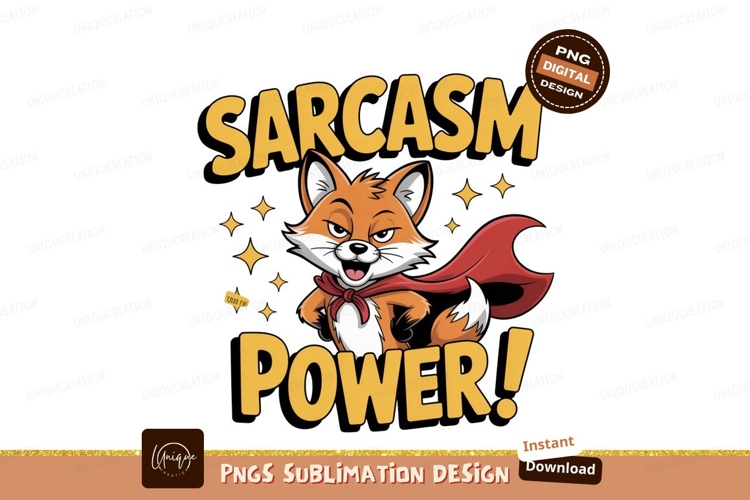 Sarcastic fox superhero with red cape cartoon sarcasm