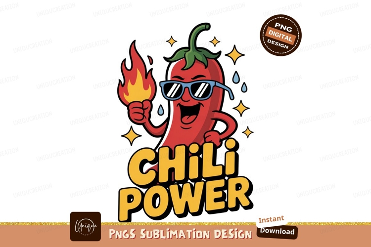 Red chili pepper with sunglasses and flame image