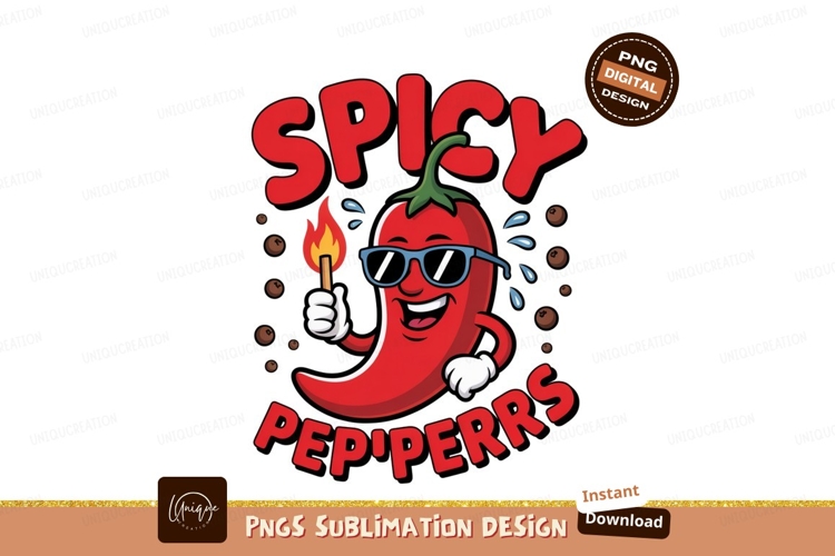 Red chili pepper with sunglasses and match image