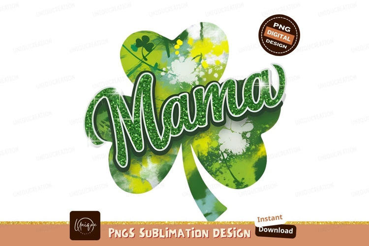 Glitter Mama Shamrock St Patricks Day Design