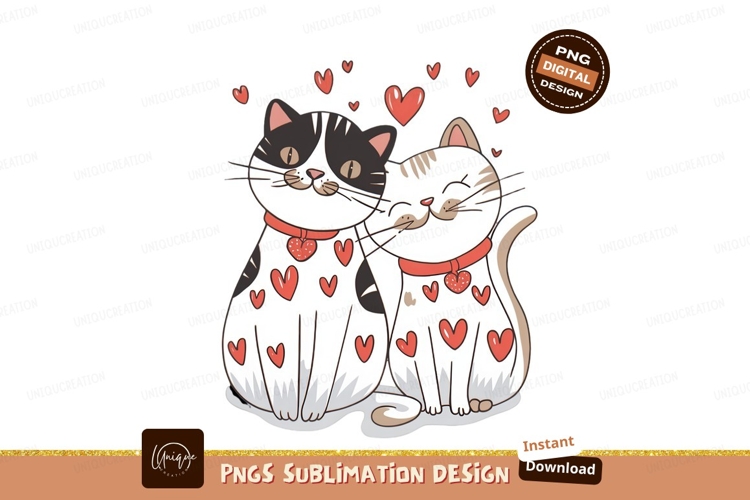 Cute Cartoon Cats In Love Illustration