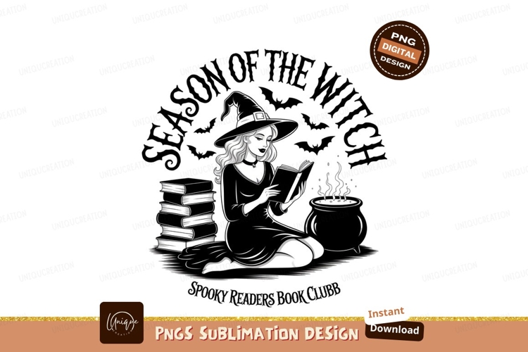 Witch Reads Book Spooky Halloween Design