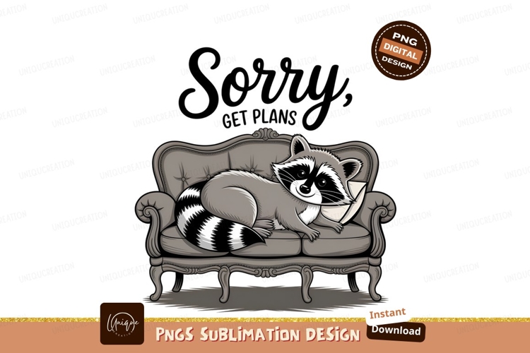 Relaxed Raccoon Lounging On Couch Design