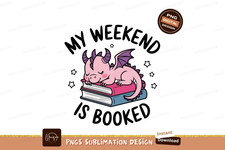 Dragon Reading Books My Weekend Booked example image 1
