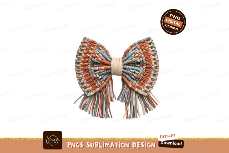 Handcrafted Woven Bow Tie Sublimation Png