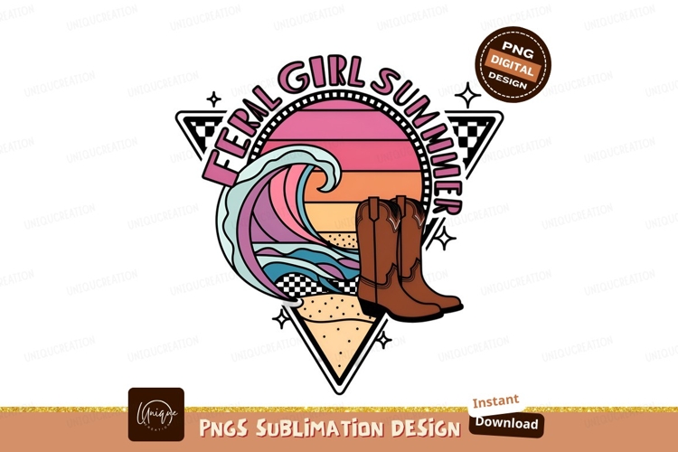 Feral Girl Summer Western Graphic Design