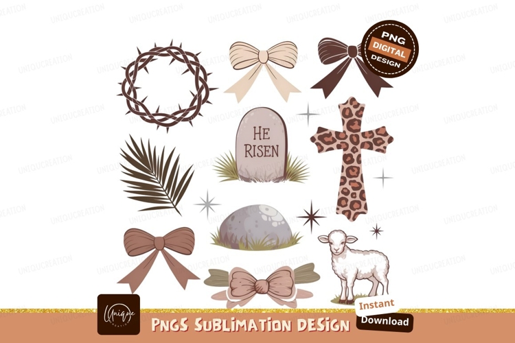 Easter Resurrection Clip Art Sublimation Png example image 1