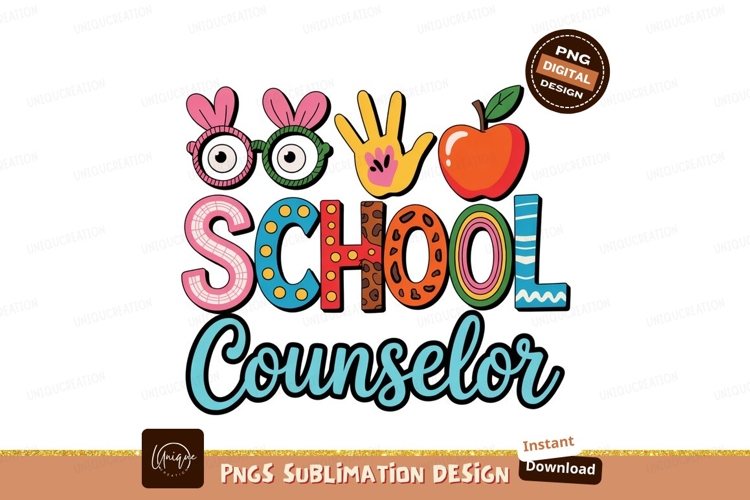 School Counselor Fun Sublimation Design Graphic
