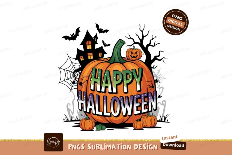 Halloween Pumpkin Vector Sublimation Png Illustration example image 1