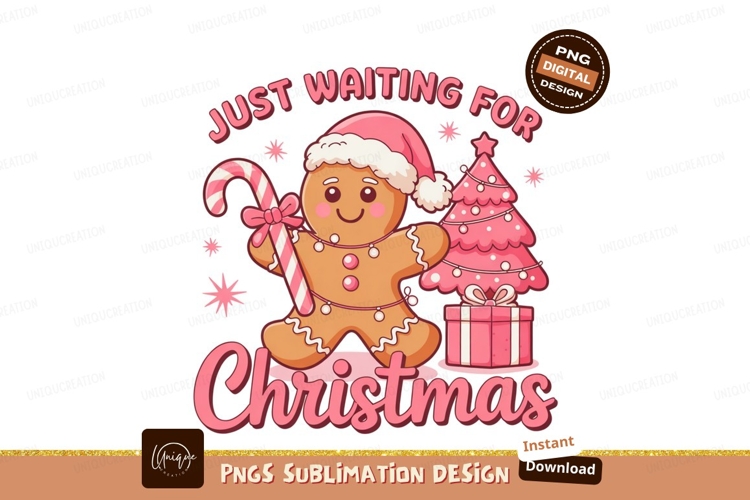 Christmas Gingerbread Man Waiting Vector Design