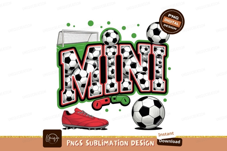 Mini Soccer Design For Sublimation Png example image 1