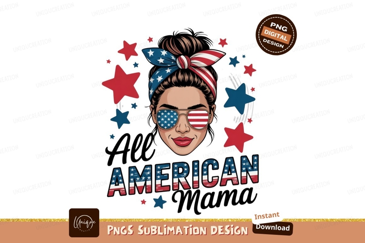 Patriotic Mama With Usa Accessories Design