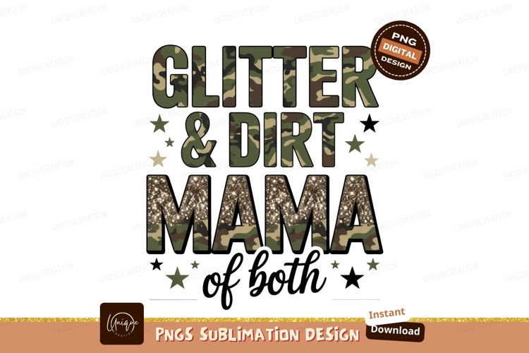 Glitter Dirt Mama Sublimation Png