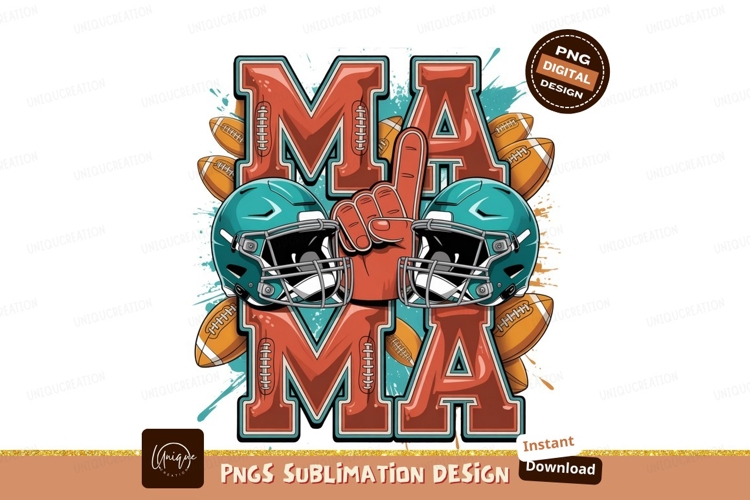 Football Mama Design Sublimation Png