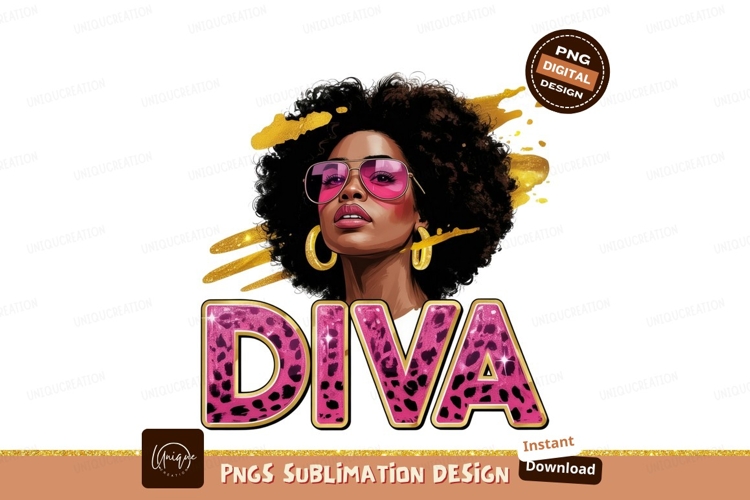 Diva Afro With Gold Accents