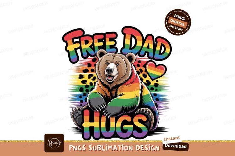 Pride Bear Free Dad Hugs example image 1