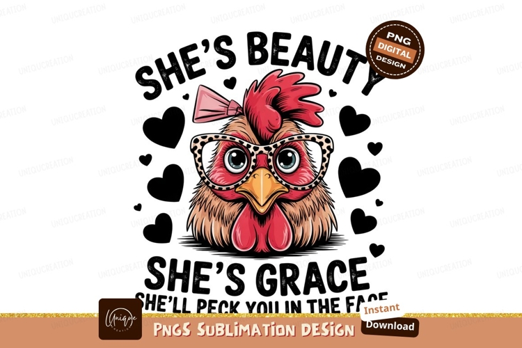Fashionable Chicken Sublimation Png Image