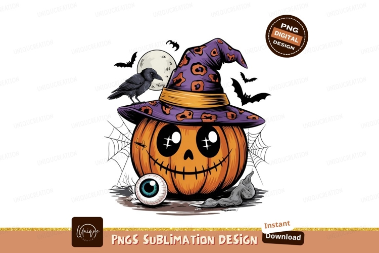 Spooky Cute Halloween Pumpkin Witch Design