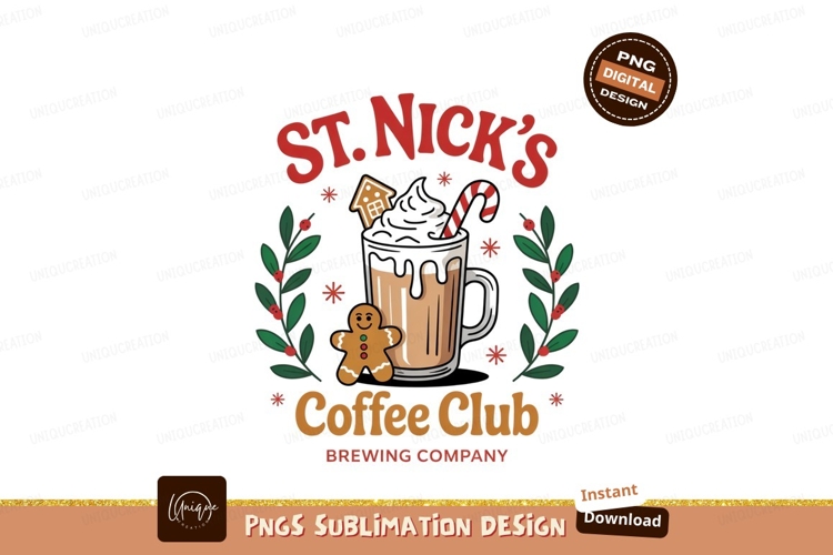 Frostys Snowflake Cafe Winter Sublimation Png