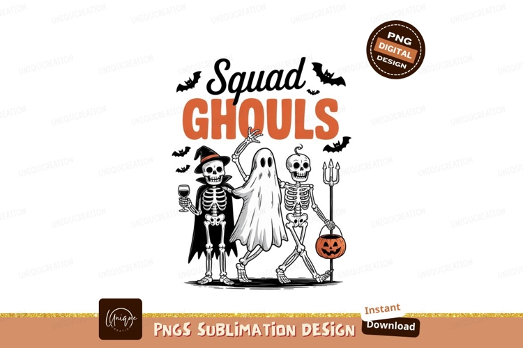 Spooky Skeleton Squad Ghoul Halloween Design Art
