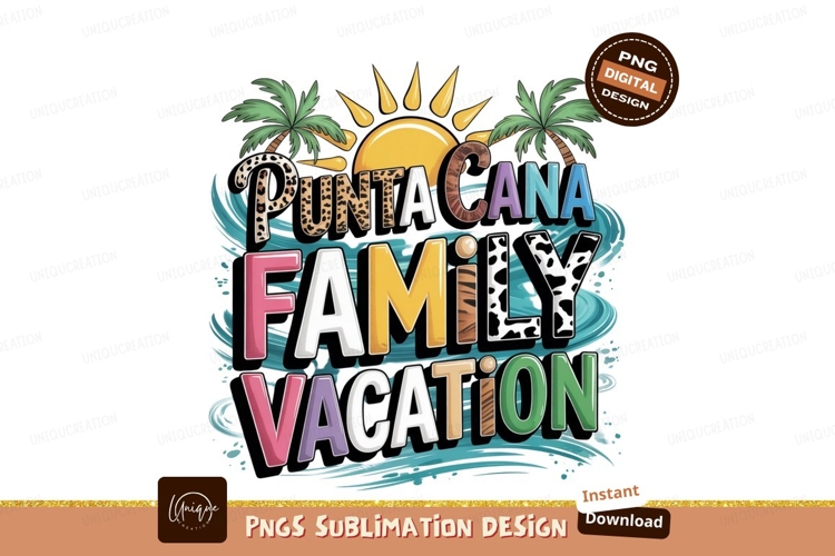 Punta Cana Family Vacation Illustration Design