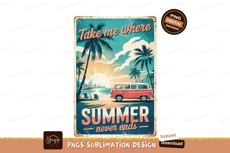 Retro Summer Van Beach Getaway