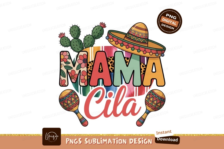 Mama cila isolated on transparent background sublimation png