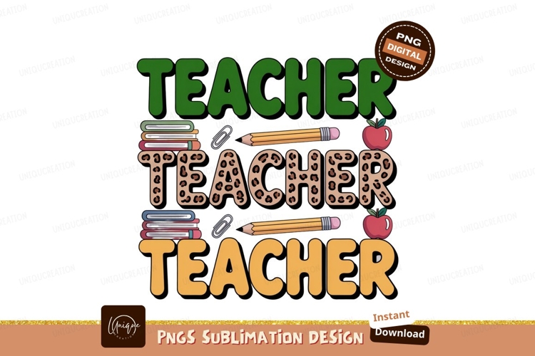 Teacher with books sublimation png
