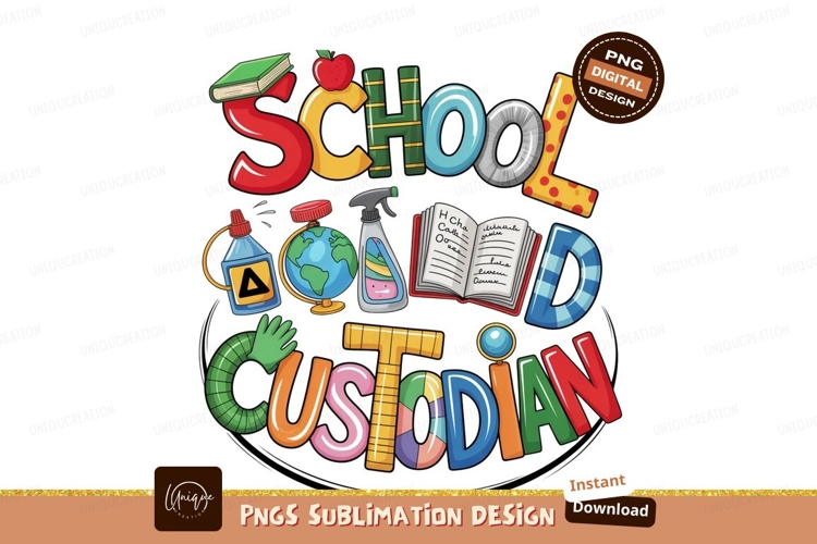 School custodian supplies isolated on transparent background