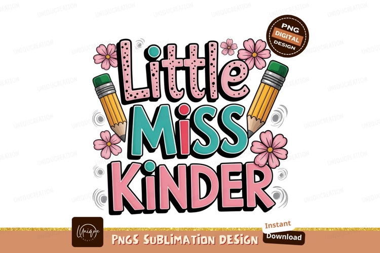 Little miss kinder sublimation png