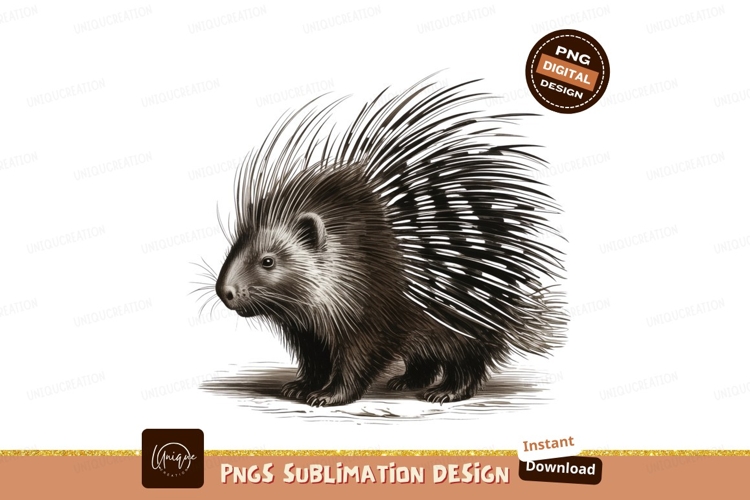 Porcupine with quills sublimation png example image 1