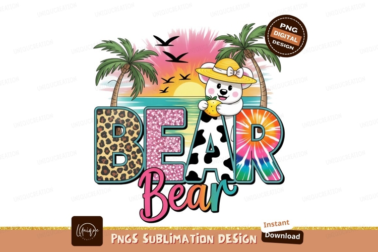 Bear isolated on transparent background sublimation png