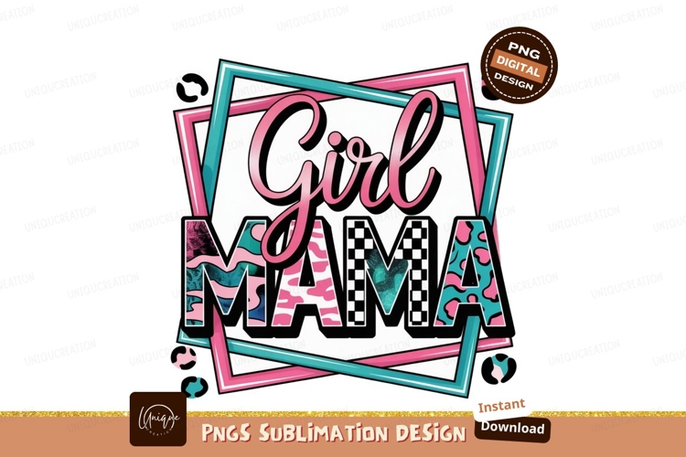 Girl mama design isolated on transparent background sublimat
