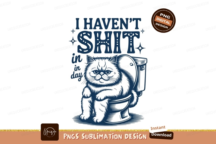 Cat on toilet sublimation png