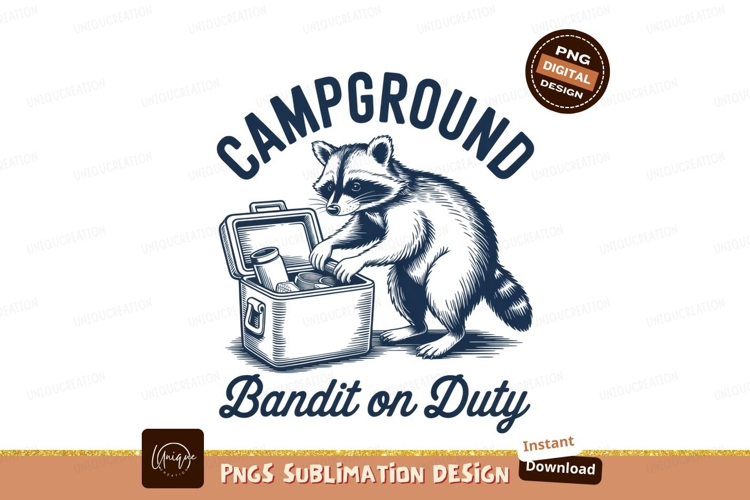 Raccoon raiding cooler sublimation png