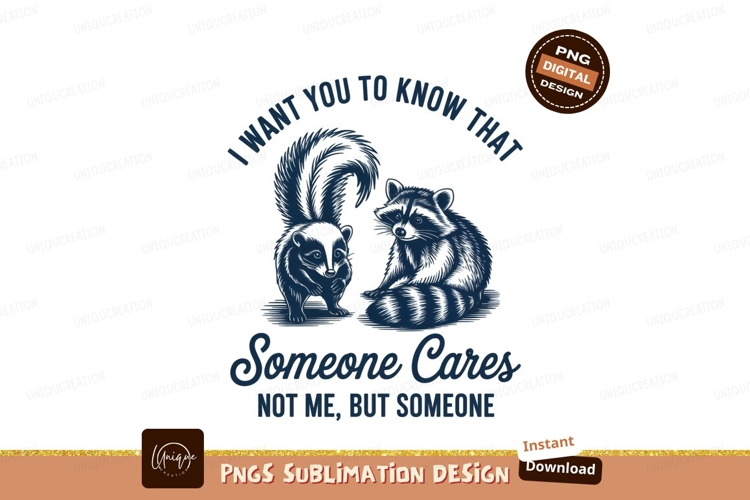 Skunk and raccoon isolated on transparent background sublima
