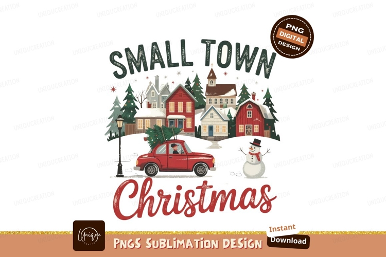 Small town christmas sublimation png