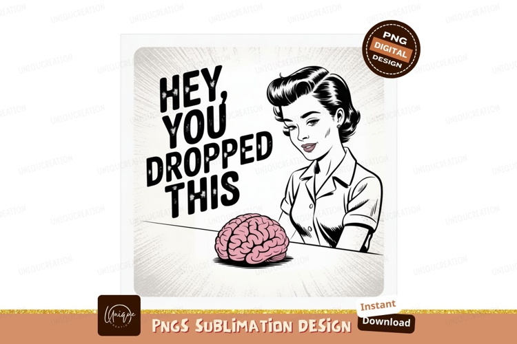 Woman dropped her brain sublimation png